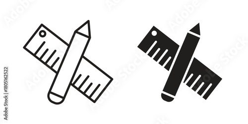 Pencil and ruler icon concept vector illustration. logotype icon designs