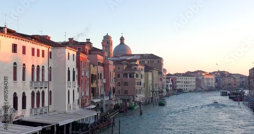 Cold Winter Morning at Canale Grande Venice, Italy