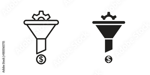 Sales funnel icon concept vector illustration. logotype icon designs