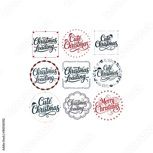 Classic Holiday Card Design with Chritsmas Greetings and Holly Ornaments

