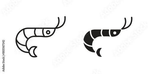 Shrimp icon concept vector illustration. logotype icon designs