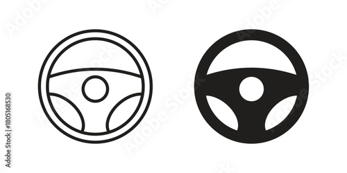Steering wheel icon concept vector illustration. logotype icon designs