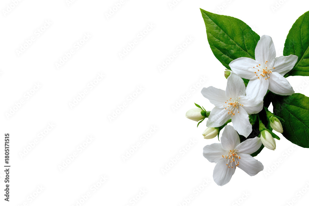Obraz premium Close-up of a jasmine flower cluster on dark background
