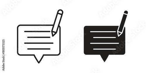 Write comment icon concept vector illustration. logotype icon designs