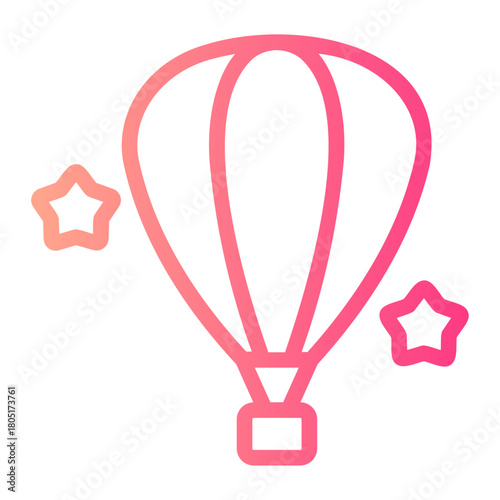 hot air balloon gradient icon