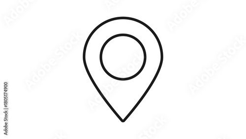 Vector map pin icon symbolizing location, place, destination, or navigation. Clean minimal design for maps, GPS apps, travel services, and digital interfaces.