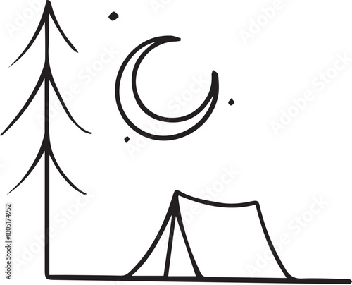 Tent Tattoo Flash Stencil T-shirt Print