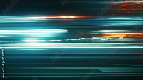 Experience the rush with vibrant city lights streaking by in a mesmerizing blur of motion, perfect for conveying speed, energy, and a modern urban feel