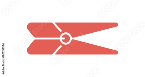 A red clothespin is shown against a white background.