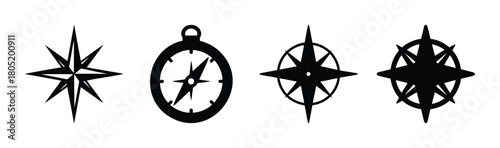Collection of diverse navigation and compass rose icons.