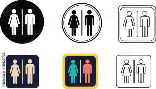 Stick figure people in different professions and activities vector illustration design set