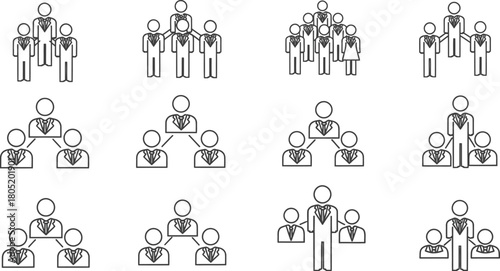 Collection of male avatar icons for user profile and social media account simple minimal style design