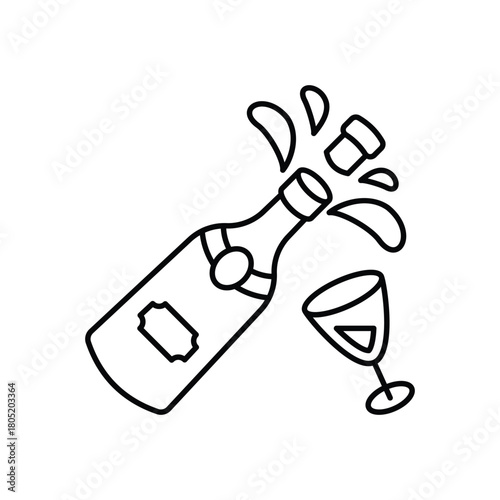 Champagne icon clean and modern vector illustration