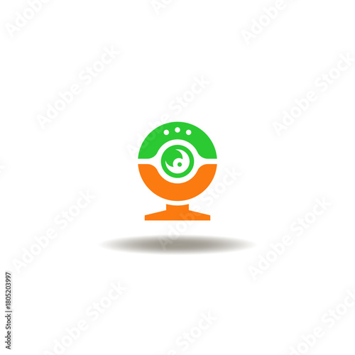 Vector illustration of webcam. Symbol of online web camera.