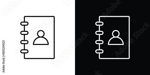 Address book icon. Outline symbol for Website UI