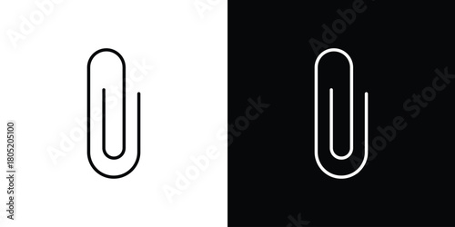 Attachment clip icon. Outline symbol for Website UI