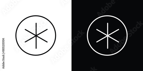 Asterisk icon. Outline symbol for Website UI