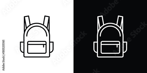 Backpack icon. Outline symbol for Website UI