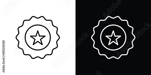 Badge icon. Outline symbol for Website UI