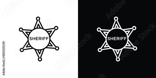 Badge Sheriff icon. Outline symbol for Website UI