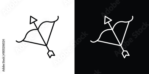 Bow arrow icon. Outline symbol for Website UI