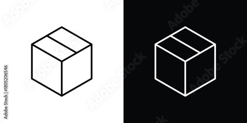 Box icon. Outline symbol for Website UI