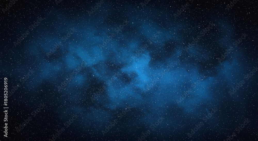 Naklejka premium Stunning starry night sky with vibrant blue nebula and countless stars, perfect for background use or creative projects