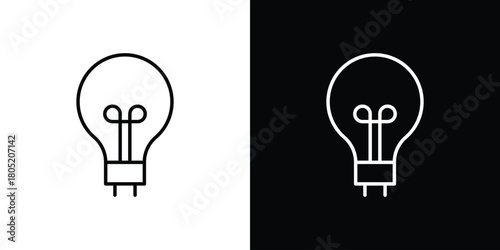 Bulb icon. Outline symbol for Website UI