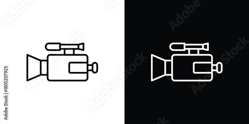 Camcorder icon. Outline symbol for Website UI
