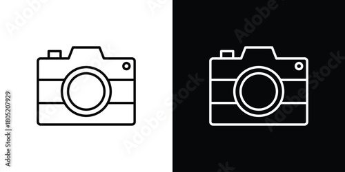 Camera icon. Outline symbol for Website UI