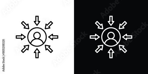 Centric consumer icon. Outline symbol for Website UI