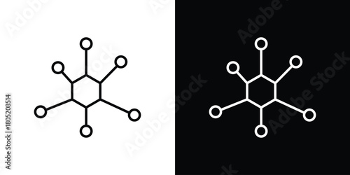 Chart connected icon. Outline symbol for Website UI
