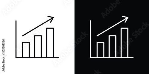 Chart histogram icon. Outline symbol for Website UI