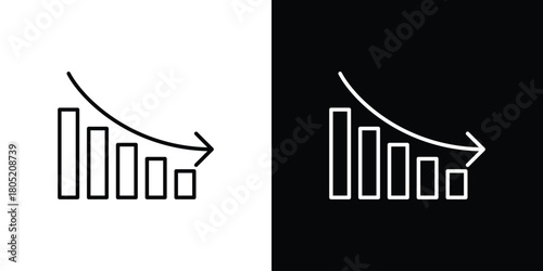 Chat arrow down icon. Outline symbol for Website UI