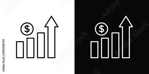 Chat arrow grow icon. Outline symbol for Website UI
