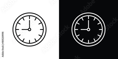 Clock icon. Outline symbol for Website UI