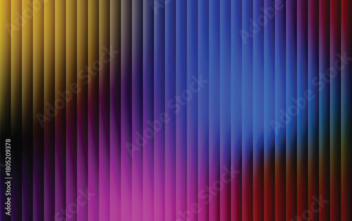 Abstract vertical stripes of vibrant color gradient transitioning from yellow to purple and blue with subtle light effects