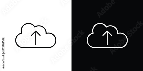 Cloud upload icon. Outline symbol for Website UI