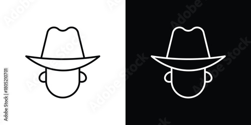 Cowboy icon. Outline symbol for Website UI
