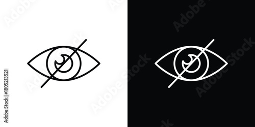 Eye crossed icon. Outline symbol for Website UI