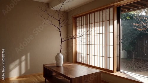 Minimalist Empty Room with White Walls, Concrete Floor, and Bright Window.