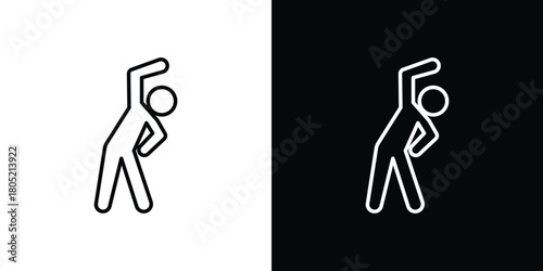 Fitness exercise icon. Outline symbol for Website UI