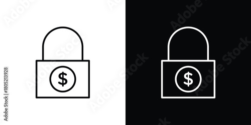 Fixed price icon. Outline symbol for Website UI