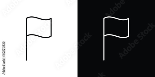 Flag icon. Outline symbol for Website UI