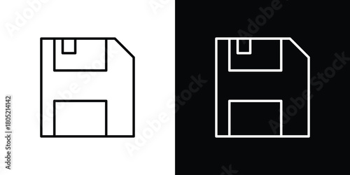 Floppy disk icon. Outline symbol for Website UI