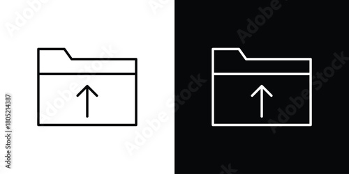Folder upload icon. Outline symbol for Website UI