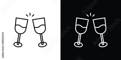 Glass-cheers icon. Outline symbol for Website UI