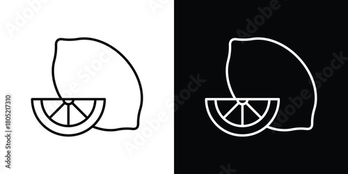 Lemon icon. Outline symbol for Website UI