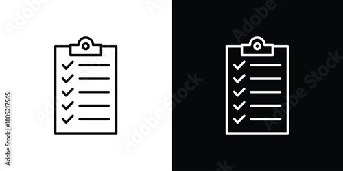 List check icon. Outline symbol for Website UI