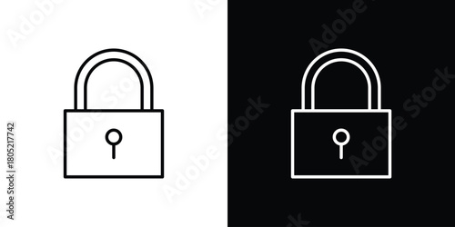 Lock icon. Outline symbol for Website UI